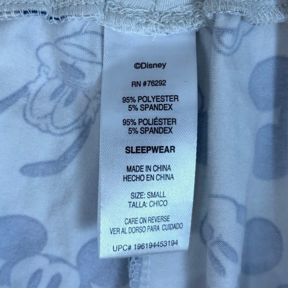 Disney Mickey Mouse Sleepwear Pajama Pants Lounge Bottoms LT GREY Small - Picture 3 of 5